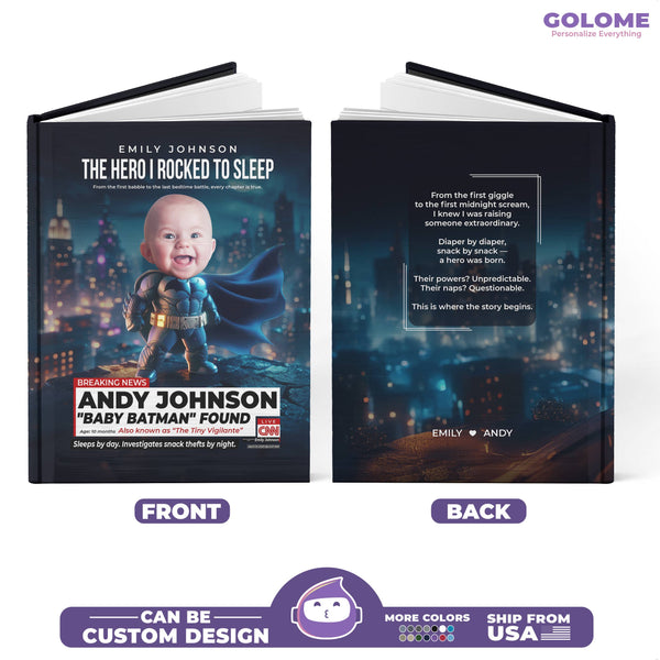 Personalized Baby Batman Notebook – Custom Superhero Journal with Photo & Name